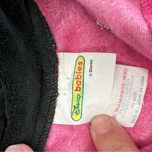 Vintage Disney Babies Minnie Mouse Sweater Pink & Black 0-6M Baby Girl - Picture 4 of 5